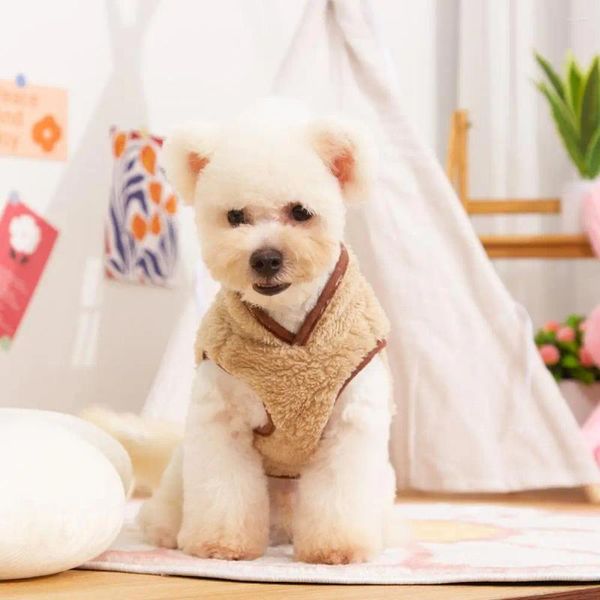 Vestuário para cães Fácil de transportar Roupas para animais de estimação Quente aconchegante pelúcia reversível com anel de tração Traje de inverno para amigo peludo pulôver