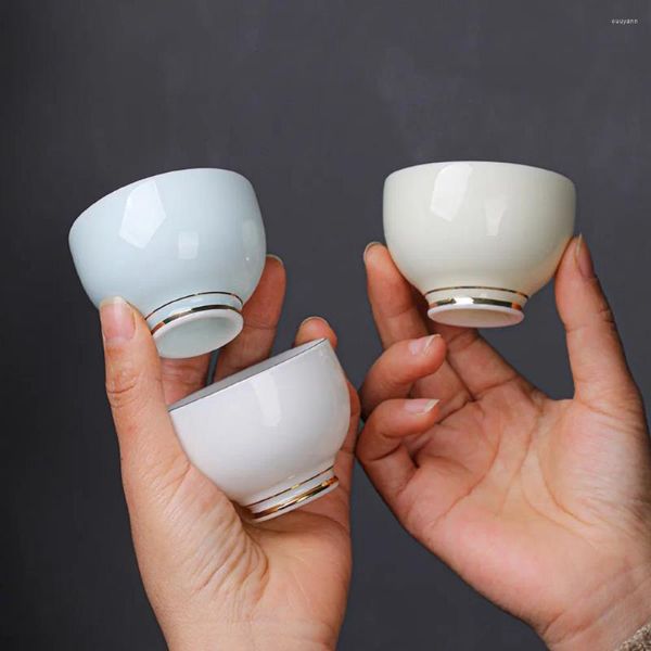 Weingläser, Keramik-Teetasse, persönliches Schaffett-Jade-Schale, Celadon-Master-Set