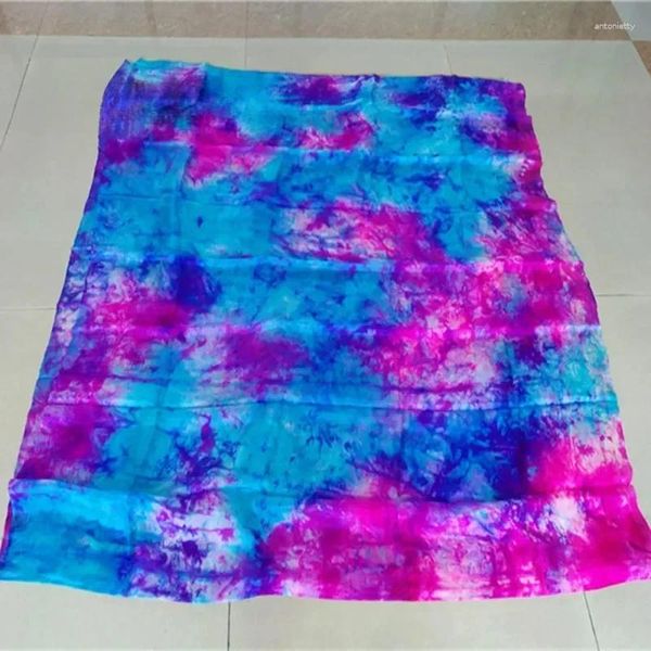 Stage Wear Professional Tie Dye Danza del ventre Velo di seta pura per ballerini Formato standard 200 cm 250 cm 270 cm Bambini Adulti