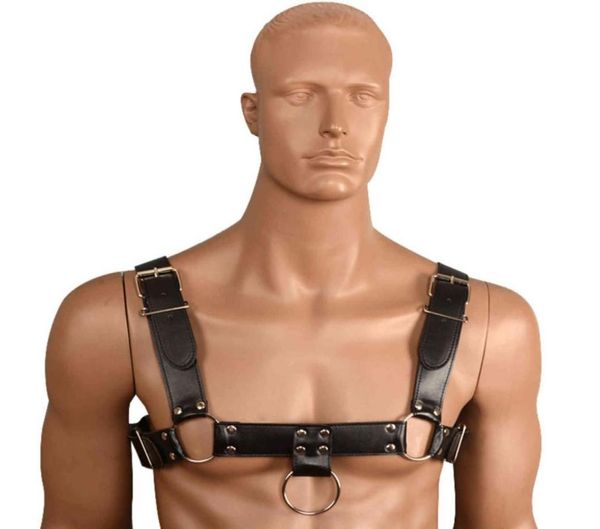 Nxy bondage bdsm lingerie masculina couro arnês de peito masculino ajustável cinto de contenção de corpo sexual fetiche roupas eróticas gays 111782181