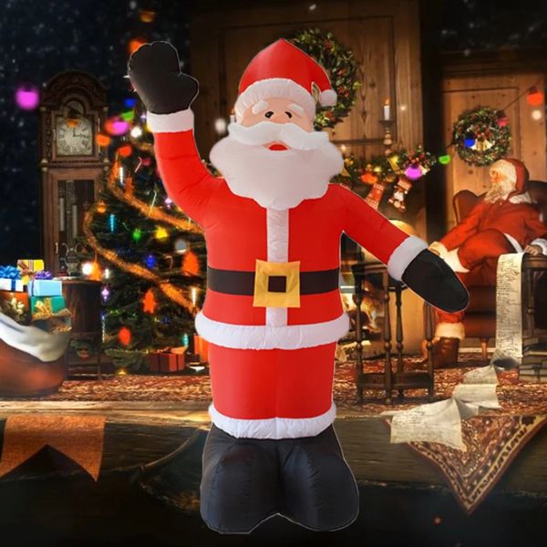 Buttafuori gonfiabili Casetta da gioco Altalene 18 m Decorazione natalizia Babbo Natale che agita la mano Gonfia modello giocattolo Cartoon gigante con lampada a LED Natale 231212