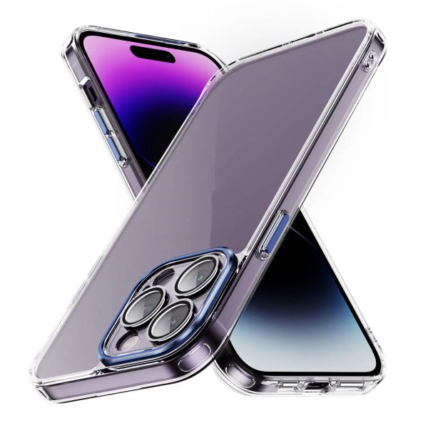 2.0 MM Clear Armor Airbag Lens Film Phone Cases para iPhone 15 14 Plus 13 12 11 Pro XS Max XR Samsung S24 S23 Plus Pixel 8 Pro PC Case Soft TPU Transparente Capa à Prova de Choque