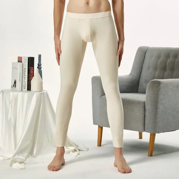 Erkekler Termal iç çamaşırı erkek uyku tozları kış pantolonları sıcak sıkı uzun sonbahar johns dipleri saklayın 231212