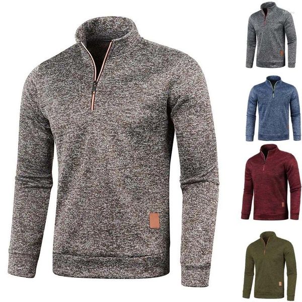 Herren Hoodies Herbst Fleece Dicker Pullover Reißverschluss Rollkragen Warmer Pullover Mode Lässige Pullover Wintermantel