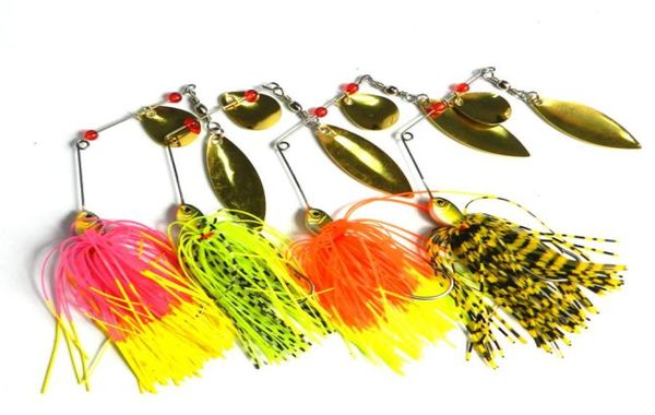 Hengjia 4pcslot Spinner de pesca dura Spinnerbait Bass Bait Metal LEECHINAS 148G052OZ TACKLES DE PISCA