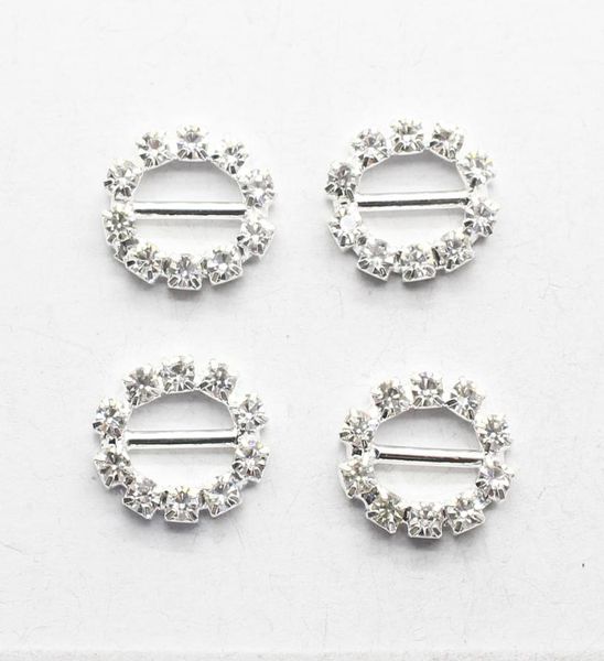 100 pçslote 20mm branco strass cristal fivelas broches barra convite fita cadeira cobre faixas deslizantes arcos fivelas1448566