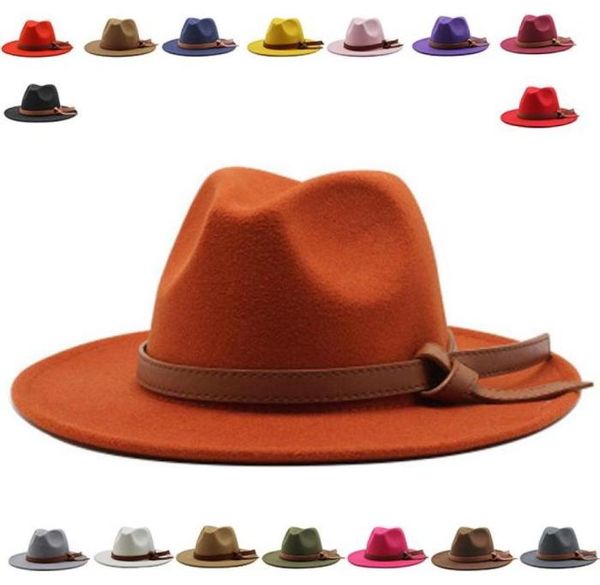 Шляпы с широкими полями, зимняя шляпа Фадора, мужская, черная, розовая, синяя, красная, женская с классической лентой, джазовая женская шляпа, готическая база8159405