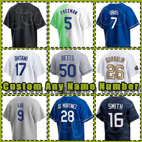 50 Mookie Betts Jerseys 22 Clayton Kershaw Beisebol 5 Freddie Freeman Martinez Shohei Ohtani Dodgers 16 Will Smith Jackie Robinson James Outman Bobby Miller Heyward