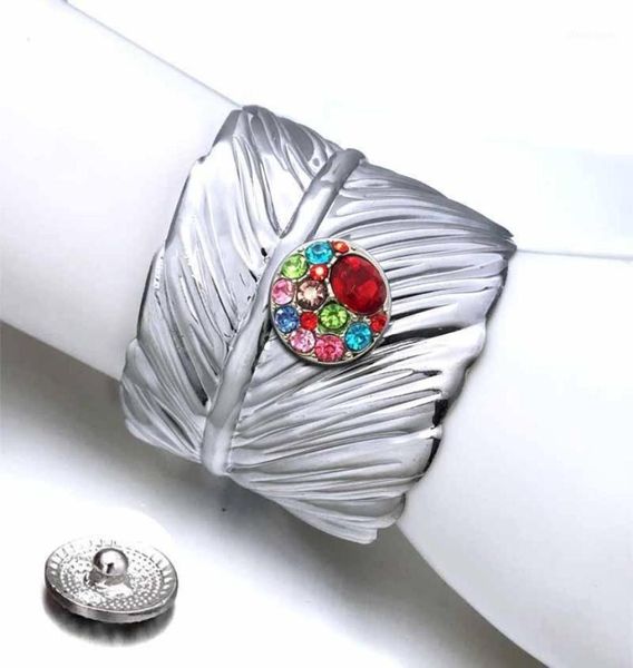 Листья 111 преувеличенные цветы на руку, большой размер 18 мм, браслет на кнопке, браслет-манжета, ювелирные изделия для женщин4796876