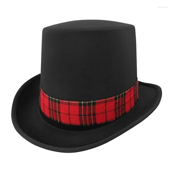 Berets Trendy Black Christmas Hat ajustável ajuste design chapéus altos ótimos para jogos de eventos da empresa