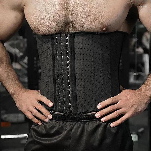 Faixas de resistência homem shaper cintura trainer cincher espartilho masculino corpo modelagem cinto barriga emagrecimento cinta esporte ginásio fitness compressão