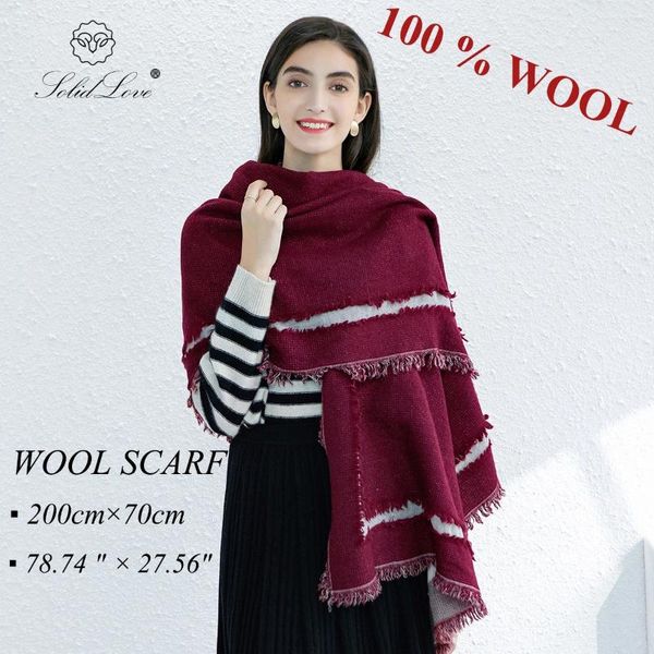 Lenços de lã pura tamanho grande mulheres bandana headwarp pashmina cashmere cachecol merino poncho xale