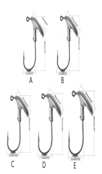 10 pçs tumbler chumbo gabarito cabeça conjunto de gancho de pesca farpado anzol 35g 5g 7g 10g 14g navio da gota 4015778