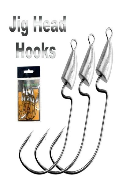 5g 7g10g 14g Bullet Jig Head Carbon Steel Hook Weedless Offset Worm Fishing Hook5233907