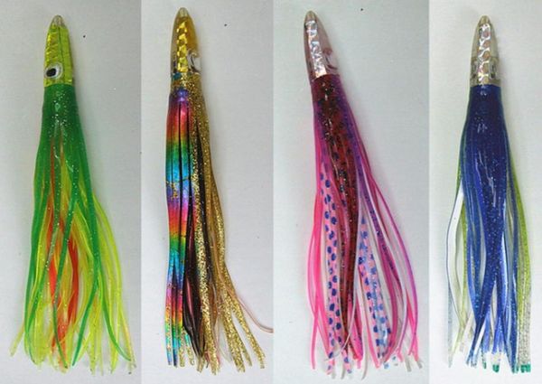 65 pollici 42g Gonna di polpo Tonno Esca Richiamo di pesca Marlin Bait Grande richiamo Mare Gioco Trolling Fishing Lure Testa in resina con doppio Octopu5503988