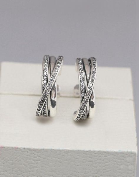 Großhandel – CZ-Diamant-Ohrstecker, 925er-Sterlingsilber, roségoldplattiert, mit Originalverpackung, Temperament-Damenohrringe für P-Schmuck8739176