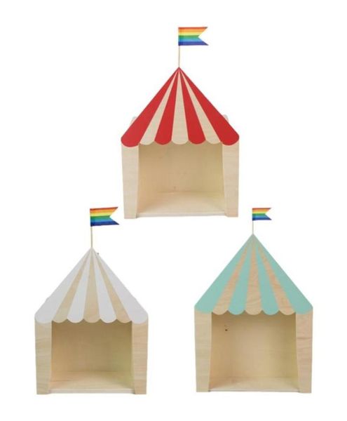Ganchos trilhos de madeira circo chalé em forma rack armazenamento crianças decoração do quarto flutuante prateleira parede exibição pendurado prateleiras crianças5903225