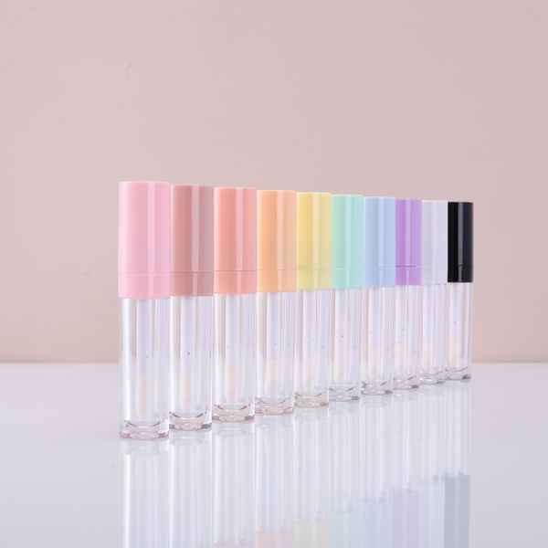 Heißer Verkauf 8 ml Leere Klare Lipgloss Tube mit Big Doe Fuß Pinsel Kunststoff Runde Große Lipgloss Verpackung DIY flüssigen Lippenstift Container