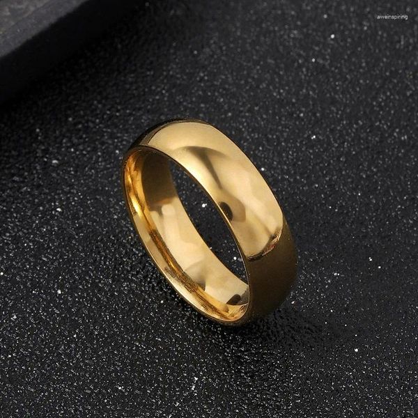 Anéis de cluster 1-8mm clássico anel inoxidável moda aço banhado a ouro prata cor junta casamento para mulheres homens