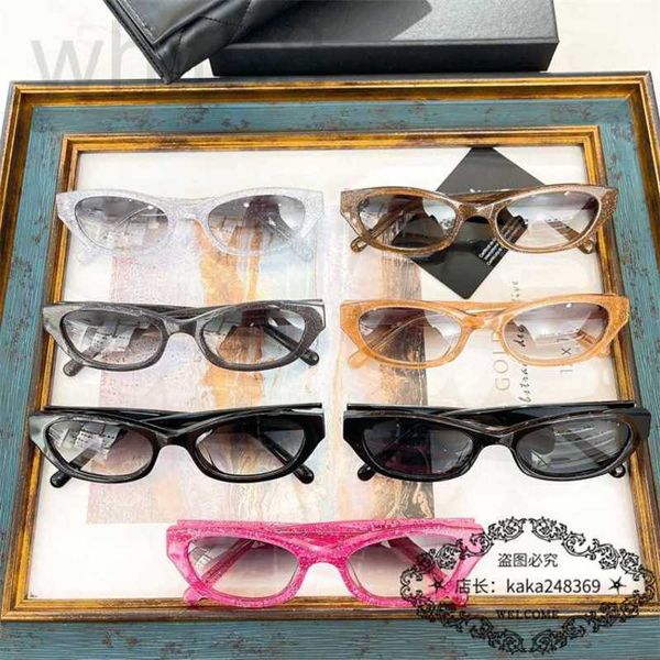 Designer de óculos de sol Xiao Xiang Moda Narrow Frame Pequenos Óculos de Sol, Wang Yibo, Celebridade Mesmo Estilo Conjunto de Diamantes Carta Pernas para Mulheres OG3A