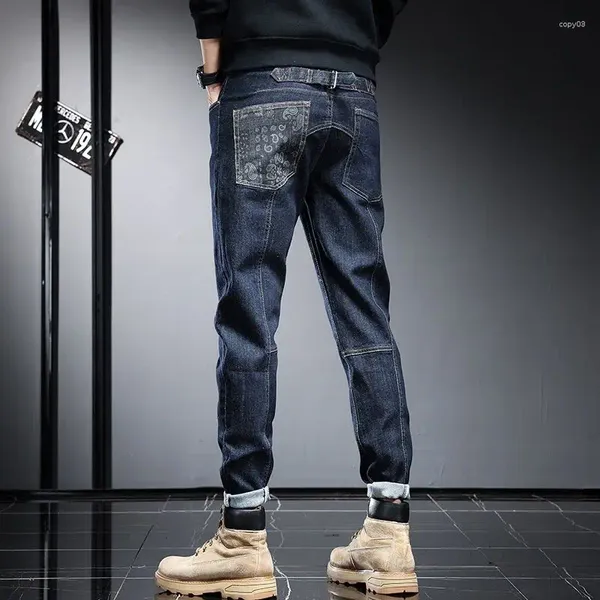 Herren Jeans Mann Cowboy Hose abgeschnitten mit Taschen gerade Hose Designer Baggy Denim hochwertige japanische Street Style weich