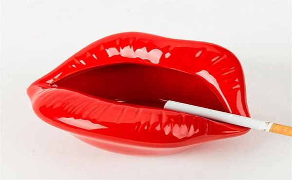 Yefine Cute Lips Posacenere Ceramica Design creativo Bocca sexy Fioriera Vasi da fiori Decorazione desktop 2109029387194