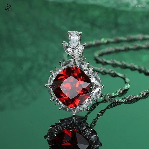 Ожерелья с подвесками, рубиновое ожерелье, украшения женской одежды, аксессуары для вечерних платьев, серия