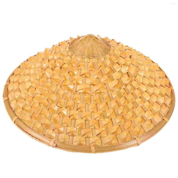 Boinas de bambu tecido chapéu desempenho palco estilo chinês sol