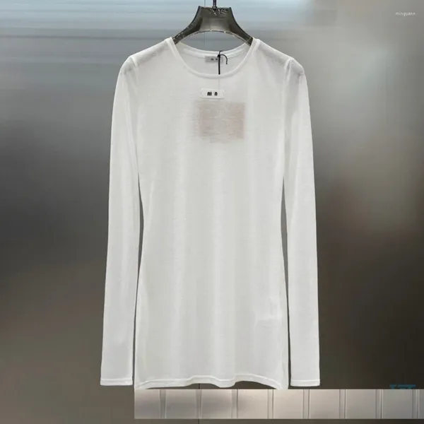 Damen-T-Shirts, 2023, Sommer, leicht transparenter Stil, vielseitiges Unterhemd, leichtes Sonnenschutz-Langarm-Spicy-Girl-T-Shirt