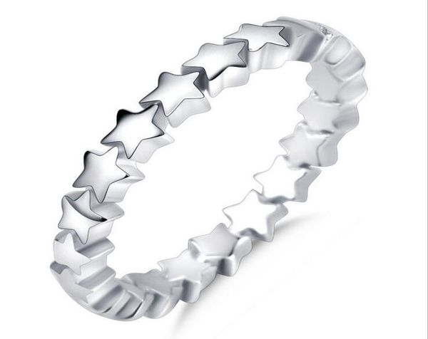 Novo jóias de moda de vinha de luxo 925 Sterling Silver empilhando festas artesanais Mulheres do casamento Ringue de estrela para engajamento Presente6868327