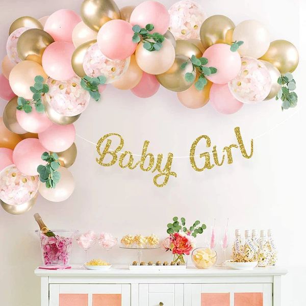 Decorazioni natalizie 100 pezzi Kit ghirlanda arco palloncino rosa Palloncini in lattice coriandoli oro bianco per Baby Shower Ragazza Compleanno Decorazione festa di nozze 231213