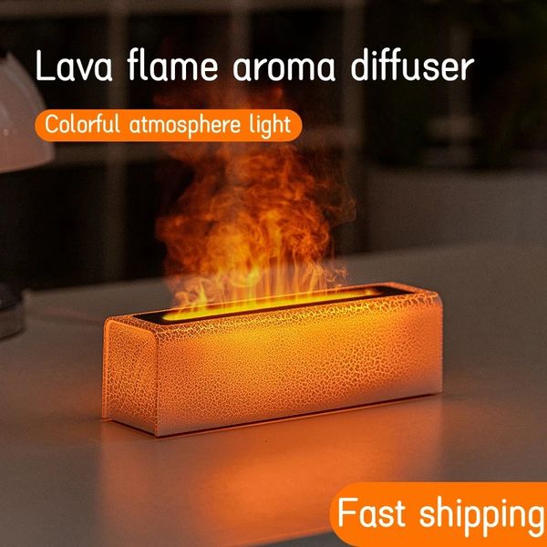 Diffusori di oli essenziali 150ML Lava Flame USB Aromaterapia Umidificatore con lampada colorata per camera da letto Ufficio Ultrsonic Diffusore di aromi di oli essenziali 231213