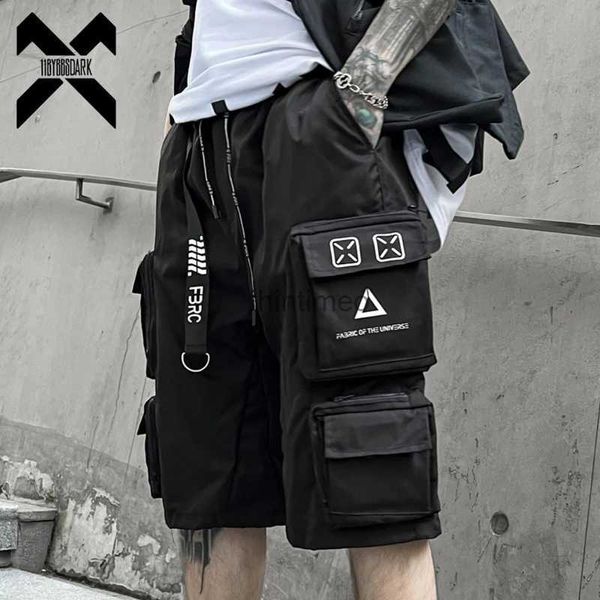 Calças masculinas 2023 verão tático carga shorts homens moda funcional multi bolsos shorts techwear hip hop streetwear na altura do joelho calças yq231214