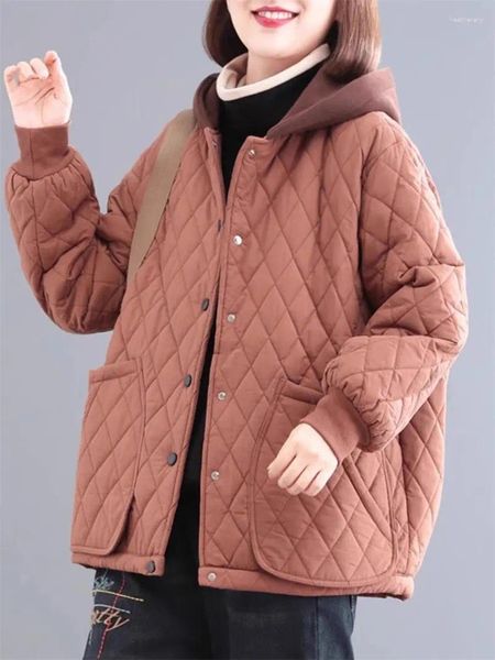 Giacche da donna 2023 Inverno Versione coreana Allentato di grandi dimensioni Felpa con cappuccio Giù Giacca di cotone Moda addensato Cappotto corto casual per le donne Z3892