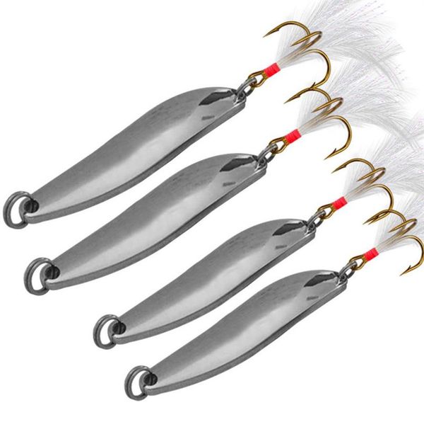 10pcs Lot 521G5cm9cm Silberlöffel Metallköder Köder Köder Fischereihaken 8 6 4 Haken Pesca Tackle Accessoires Wei 505260e3740559