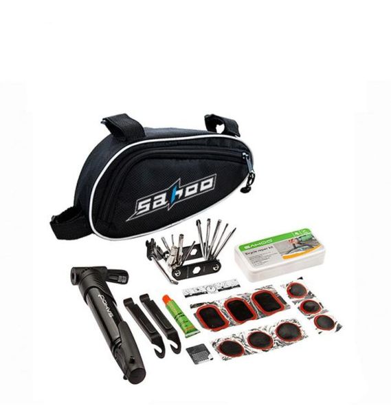 Mix em 1 conjunto de ferramentas para ciclismo, kit de reparo de bicicleta com bomba de bolsa, acessórios pretos para bicicleta, chave de fenda de montanha tool6419267