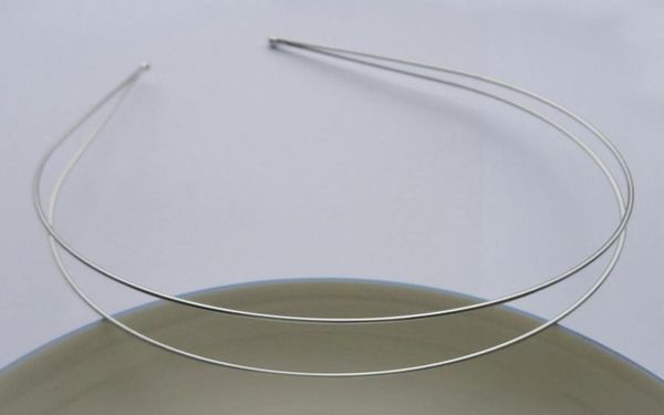 10 pz 12 mm finitura argento doppio filo fasce per capelli in metallo liscio con punte rotonde in nichel e piombo AFFARE per BULK6277519