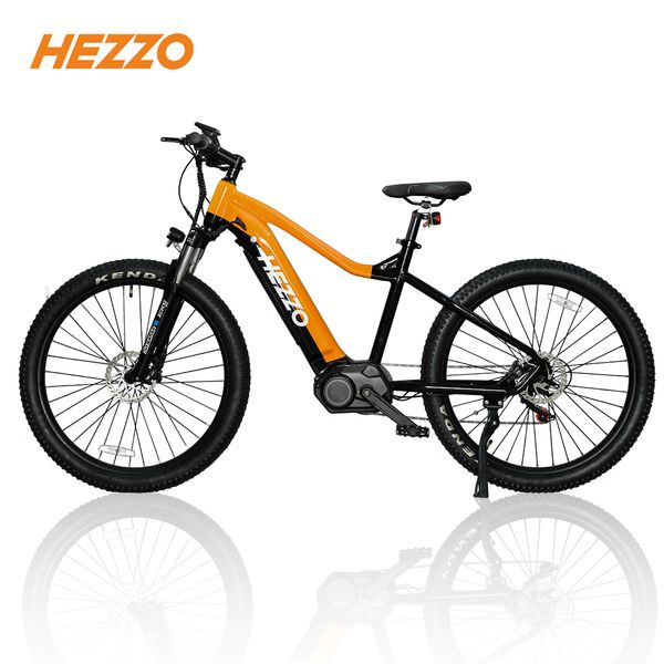 2024 HEZZO HM-27D Emtb 48v 500w Mid Drive Bicicleta Elétrica Torque130NM 15Ah LG Bateria Ciclo Híbrido XCM Suspensão Shimano 7Speed Freios a Disco Hidráulicos Frete Grátis