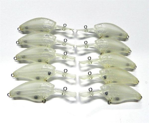 50 pezzi non verniciati esca da pesca 9 cm 10 g disegno di legge quadrato esche in bianco esche da immersione medie esche in plastica corpo con sonagli7917453