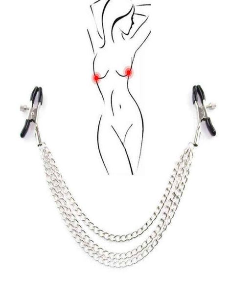 NXY SM Sesso Giocattolo per adulti y Schiavo Morsetti per capezzoli regolabili Bikini Bralette Catena per donne Fetish Teaser Seno Clitoride Sensuale Bondage 13820898