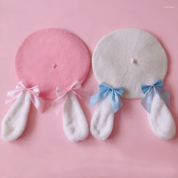 Berretti Simpatici orecchie di peluche Berretto da ragazza da donna Cappello berretto Caldi cofani invernali Lolita Cappelli dolci Oggetti di scena per festival