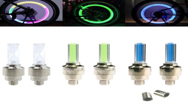 Luci per bici LED Tappo stelo valvola ruota Pneumatico Movimento Lampada al neon per bicicletta Auto Moto8973791