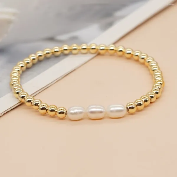 Braccialetti a maglie BohoBliss Perla per le donne Perline placcate in oro giapponese di alta qualità Gioielli di moda Regali di nozze Braccialetti di amicizia