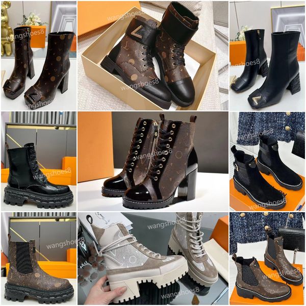 Damen-Laureate-Plateau-Chelsea-Stiefel, Fashion-Shake-Stiefel, Luxus-Leder mit klobigem Absatz, Designer-Beaubourg-Wonderland-Flat-Ranger-Stiefel, Schuhe, Größe 35–41