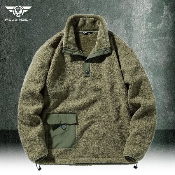 Giacche da uomo Giacca in velluto di agnello più orsacchiotto addensato Pullover in pile Cappotto militare tattico caldo invernale 231212