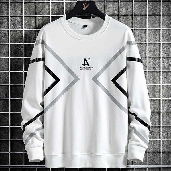 Felpe con cappuccio da uomo Felpe 2023 New Black White Felpa con cappuccio oversize da uomo Streetwear Moda Pullover a righe Felpe in cotone Plus Size 6XL 7XL 8XLL231212