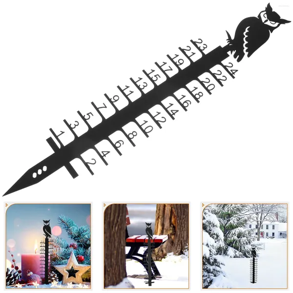 Decorações de jardim Natal Tinner Medidor de neve medindo decoração animal quintal estaca ferro para estacas de floco de neve