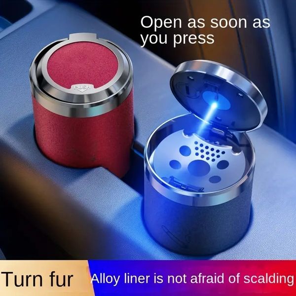 Auto Aschenbecher Multifunktions Aschenbecher Mit LED Lampe Flammschutzmittel Tasse Auto Aschenbecher Büro Aschenbecher Hause Im Freien