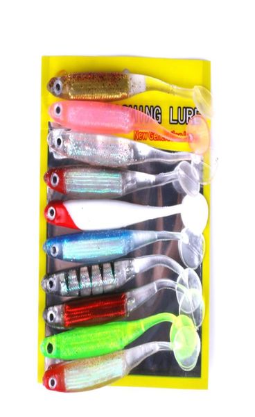 3D Fisch Künstliche Weiche Würmer Laser Köder 10 farben 11 cm 5g Silikon Gummi Süßwasser Shad angeln locken7405989