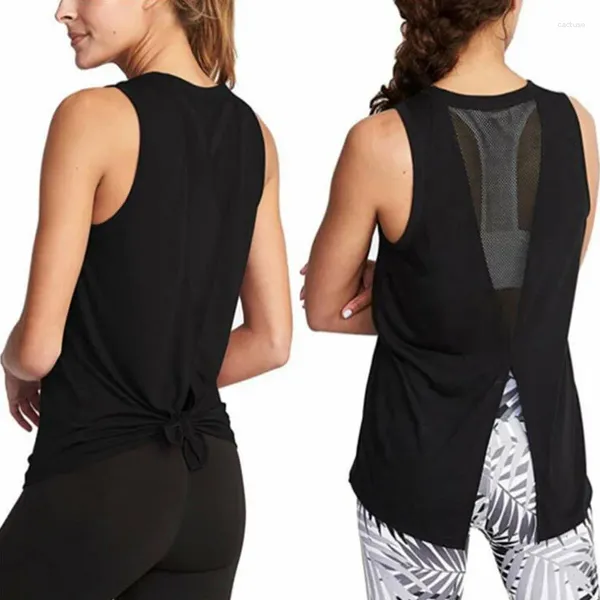 Camicie attive Donna Pilates Top Yoga Senza maniche Assorbimento del sudore Abbigliamento Fitness Magliette Donna Palestra Chaleco Maglia allentata Top Camicetta sexy